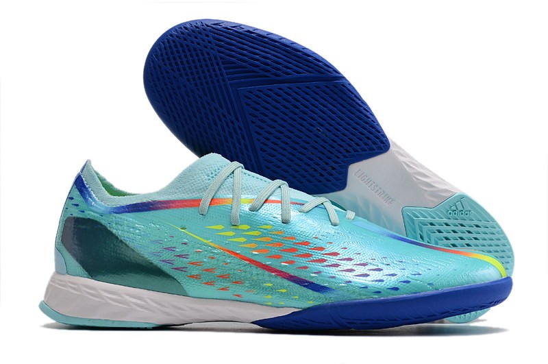 Adidas X Speedportal .1 IC Indoor Al Rihla - Clear Aqua/Red/Blue Adidas X Speedportal .1 IC Indoor Al Rihla - Clear Aqua/Red/Blue