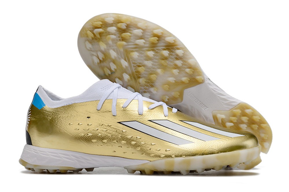 Adidas X Speedportal Messi.1 TF 'Leyenda' - Gold Metallic/White/Pulse Blue Adidas X Speedportal Messi.1 TF 'Leyenda' - Gold Metallic/White/Pulse Blue