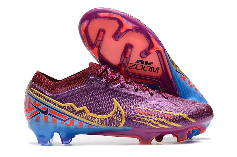 Nike Air Zoom Mercurial Vapor 15 Elite FG Mbappe KM - Purple/Blue/Gold Nike Air Zoom Mercurial Vapor 15 Elite FG Mbappe KM - Purple/Blue/Gold