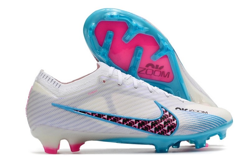 Nike Air Zoom Mercurial Vapor 15 Elite FG On Pitch - White/Blue/Laser Pink Nike Air Zoom Mercurial Vapor 15 Elite FG On Pitch - White/Blue/Laser Pink