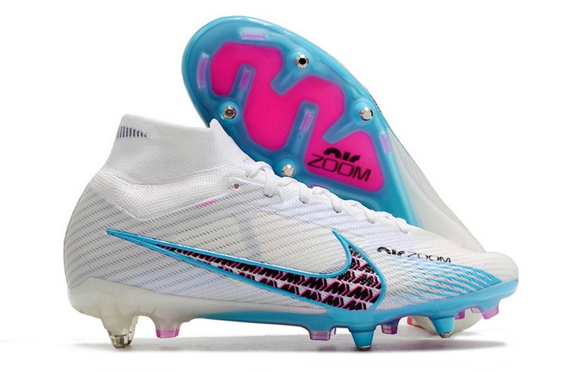 Nike Air Zoom Mercurial Superfly 9 Elite SG-PRO Anti-Clog Blast - White/Baltic Blue/Pink Blast Nike Air Zoom Mercurial Superfly 9 Elite SG-PRO Anti-Clog Blast - White/Baltic Blue/Pink Blast