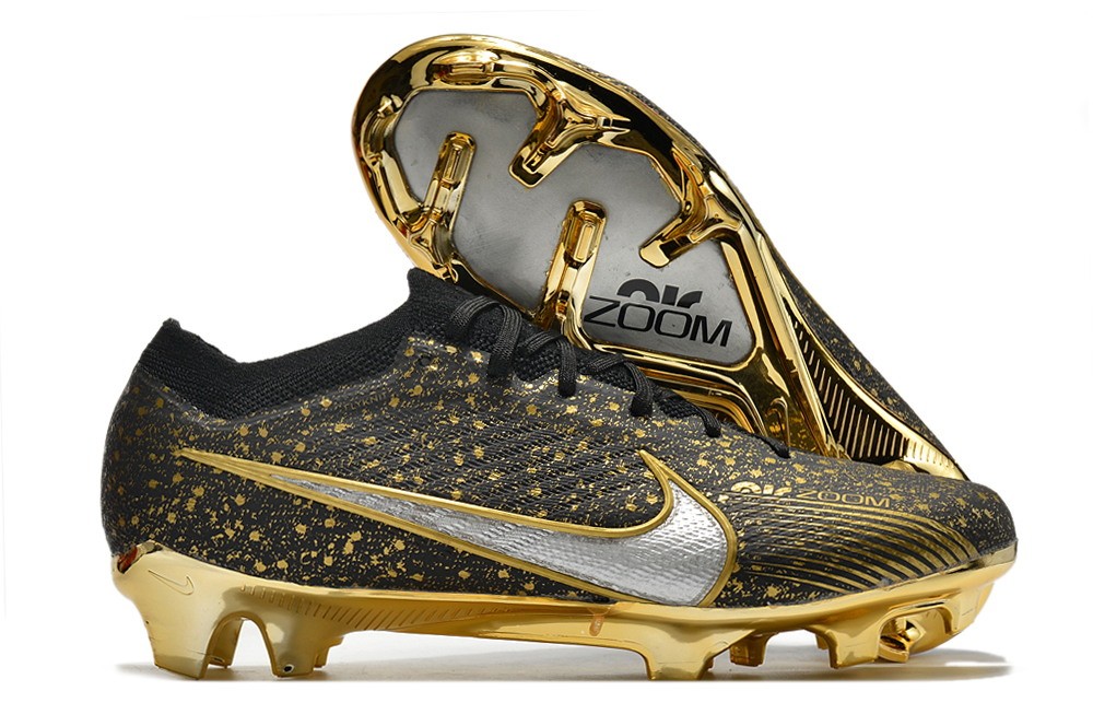 Nike Air Zoom Mercurial Vapor 15 Elite Fg Custom - Black/Gold Nike Air Zoom Mercurial Vapor 15 Elite Fg Custom - Black/Gold