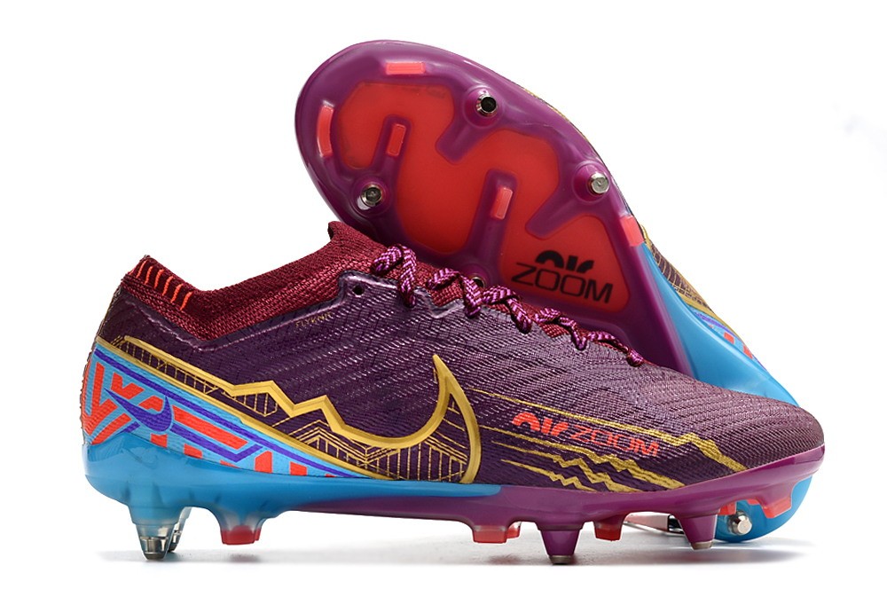 Nike Air Zoom Mercurial Vapor 15 Elite Metal Studs SG Mbappe - Purple/Red Nike Air Zoom Mercurial Vapor 15 Elite Metal Studs SG Mbappe - Purple/Red