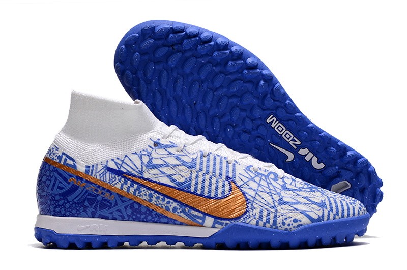 Nike Air Zoom Mercurial CR7 Superfly 9 Elite TF - Blue/White/Gold Nike Air Zoom Mercurial CR7 Superfly 9 Elite TF - Blue/White/Gold